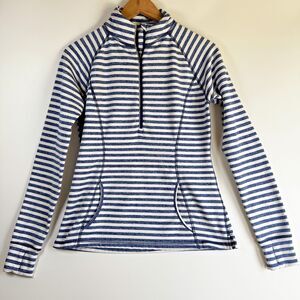 Lucy Pullover Shirt Womens Small Striped Long Sleeve Half Zip Thumbholes Athleti